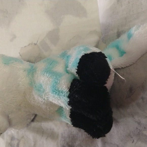 Ty Beanie Boos ATLAS the Aqua Chevron Fox Stuffed Animal - Picture 13 of 16